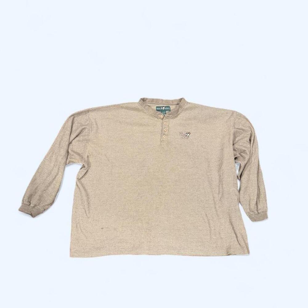 Vintage Big Dogs Men’s 3XL Gray Henley Sweater